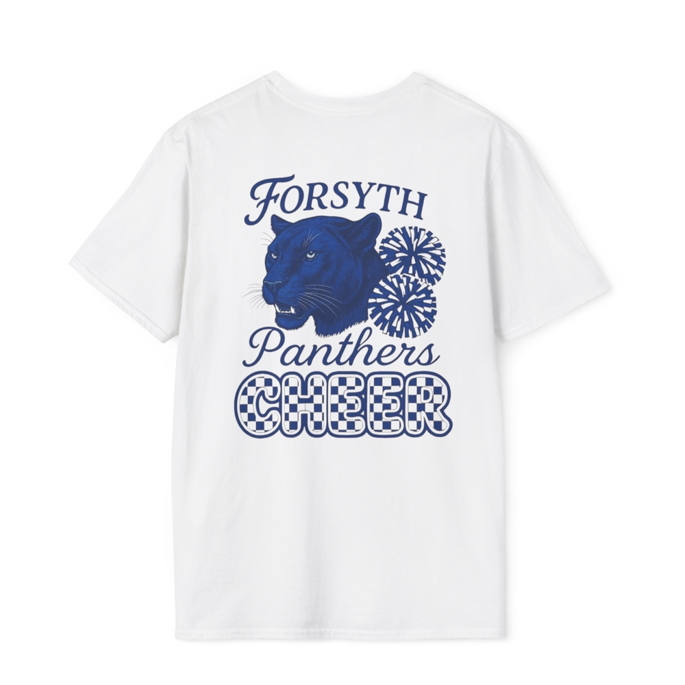 Comfort Colors White Tee with Blue Panther Design